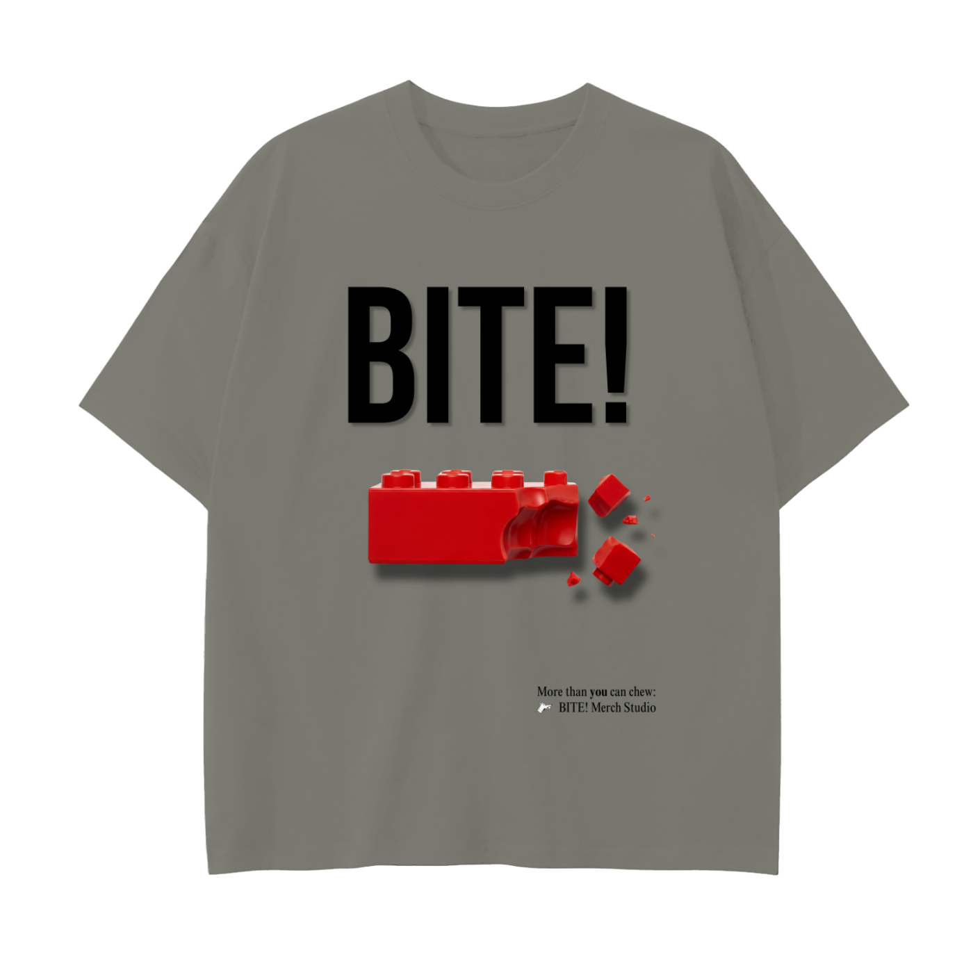 bite,bitestudios,graphic tee,lego inspired,bitten object,impossible series,surreal design,streetwear,statement shirt,minimal